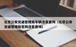 北京公安交通管理局车辆违章查询（北京公安交通管理局官网违章查询）