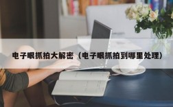 电子眼抓拍大解密（电子眼抓拍到哪里处理）