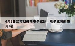 6月1日起可以使用电子驾照（电子驾照能使用吗）