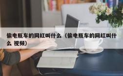 偷电瓶车的网红叫什么（偷电瓶车的网红叫什么 视频）