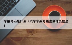 车架号码是什么（汽车车架号能查到什么信息）