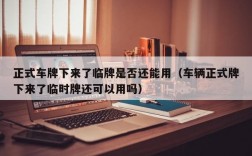 正式车牌下来了临牌是否还能用（车辆正式牌下来了临时牌还可以用吗）