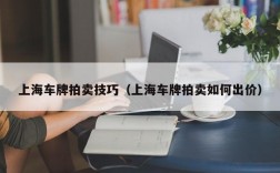 上海车牌拍卖技巧（上海车牌拍卖如何出价）