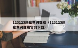 123123违章查询交费（123123违章查询交费官网下载）